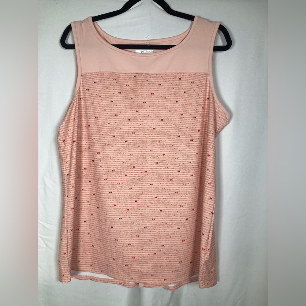 Columbia Peach Cloud Between The Lines Chill River Tank Top Outdoor Sporty